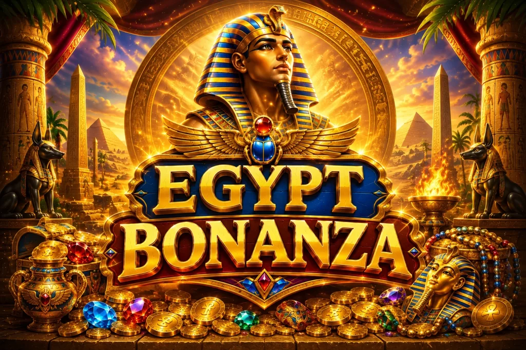 Hầm ngầm cổ xưa chiếu sáng bởi ngọn đuốc trong KUNWIN Egypt Bonanza